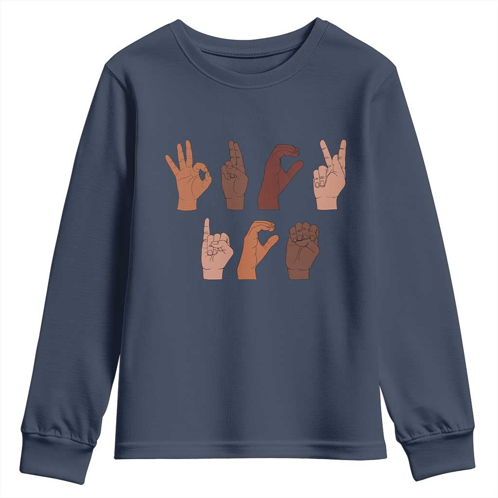 Funny Fuck Hand Sign Language Anti Deportation Youth Sweatshirt Chinga La Migra
