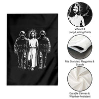 Jesus Arrested Parody Garden Flag Funny Immigrant Rights Political Protest