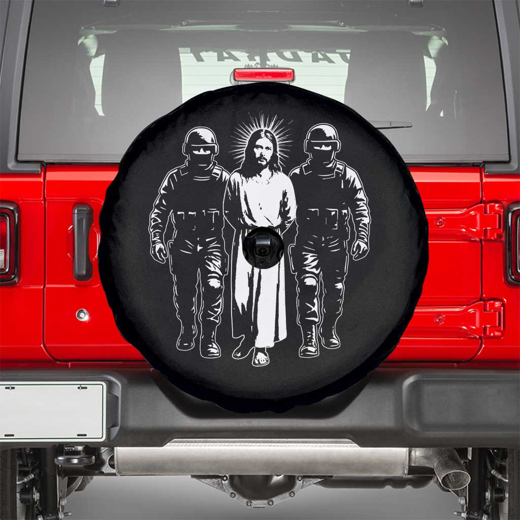 Jesus Arrested Parody Spare Tire Cover Funny Immigrant Rights Political Protest