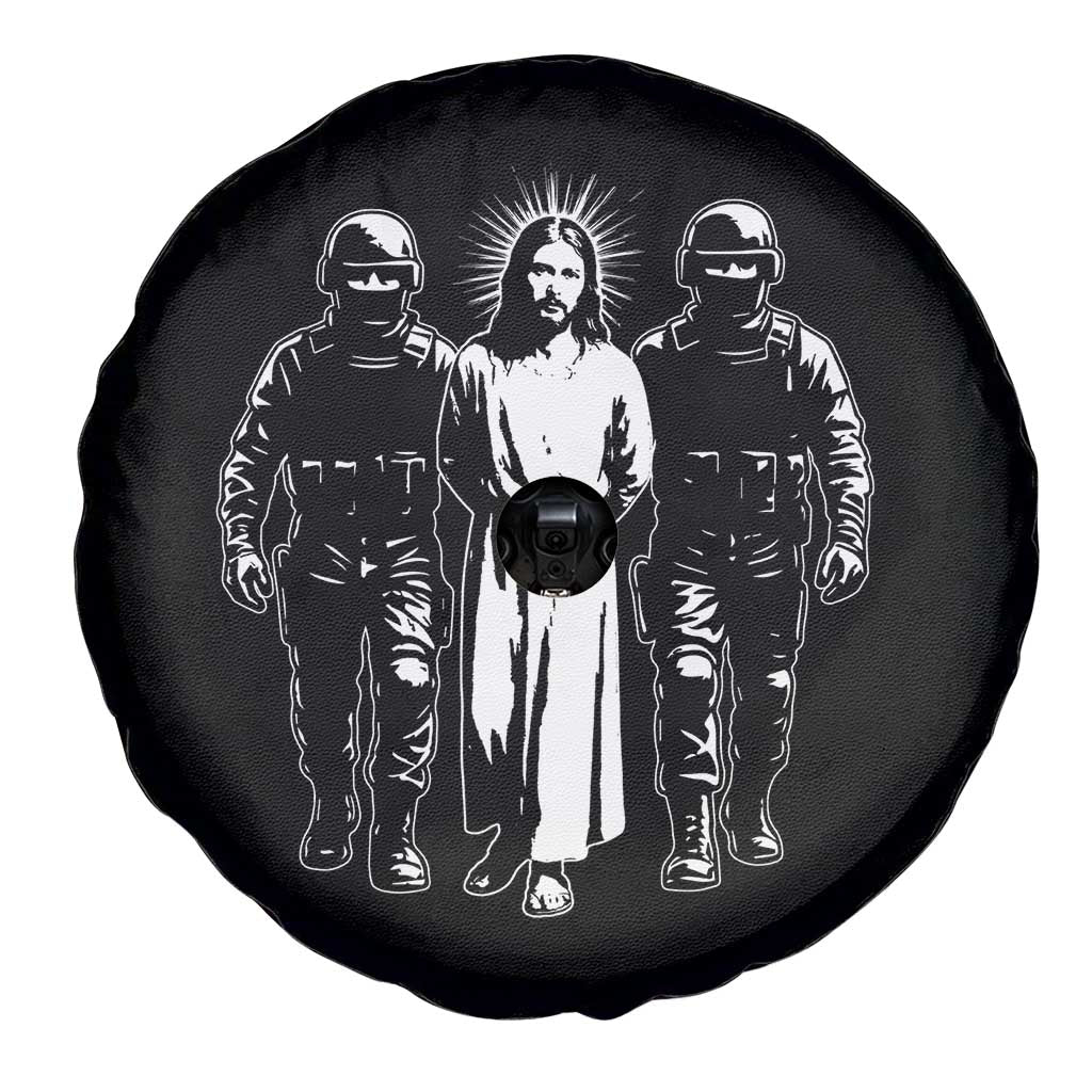 Jesus Arrested Parody Spare Tire Cover Funny Immigrant Rights Political Protest
