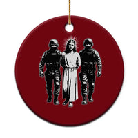 Jesus Arrested Parody Ceramic Ornament Funny Immigrant Rights Political Protest