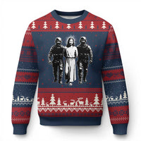 Jesus Arrested Parody Ugly Christmas Sweater Funny Immigrant Rights Political Protest