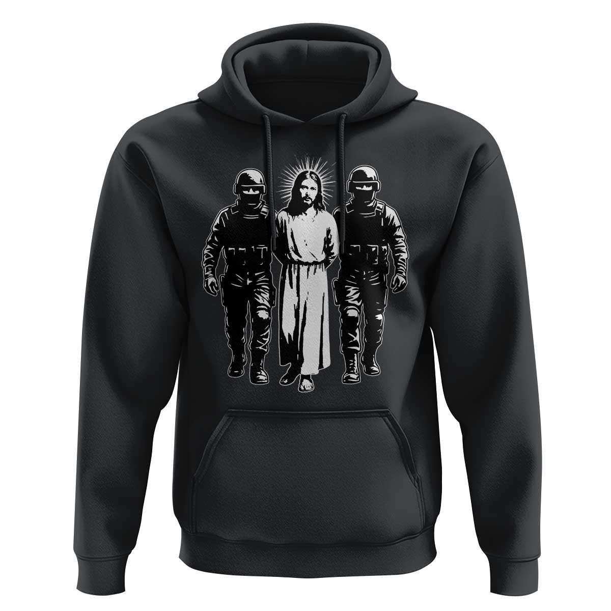 Jesus Arrested Parody Hoodie Funny Immigrant Rights Political Protest