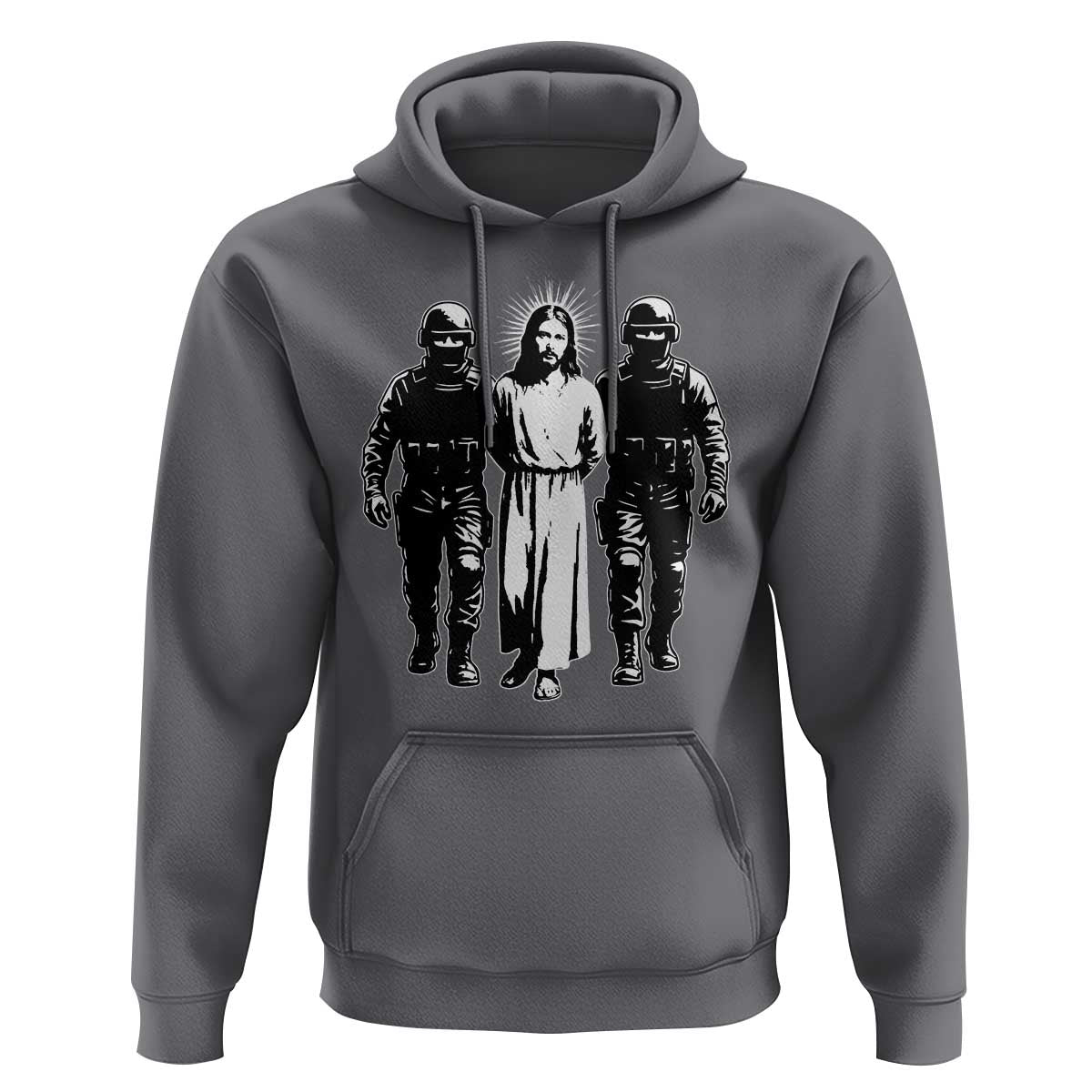Jesus Arrested Parody Hoodie Funny Immigrant Rights Political Protest