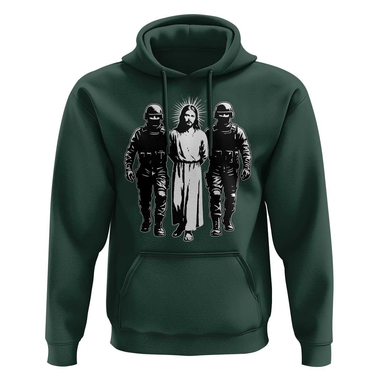 Jesus Arrested Parody Hoodie Funny Immigrant Rights Political Protest