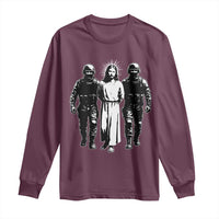 Jesus Arrested Parody Long Sleeve Shirt Funny Immigrant Rights Political Protest