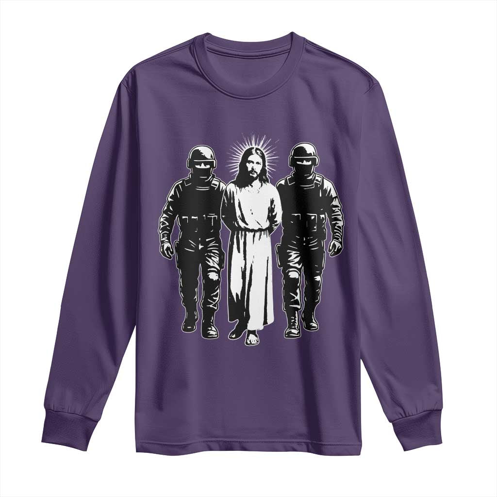 Jesus Arrested Parody Long Sleeve Shirt Funny Immigrant Rights Political Protest