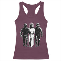 Jesus Arrested Parody Racerback Tank Top Funny Immigrant Rights Political Protest