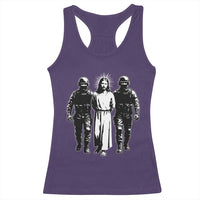 Jesus Arrested Parody Racerback Tank Top Funny Immigrant Rights Political Protest