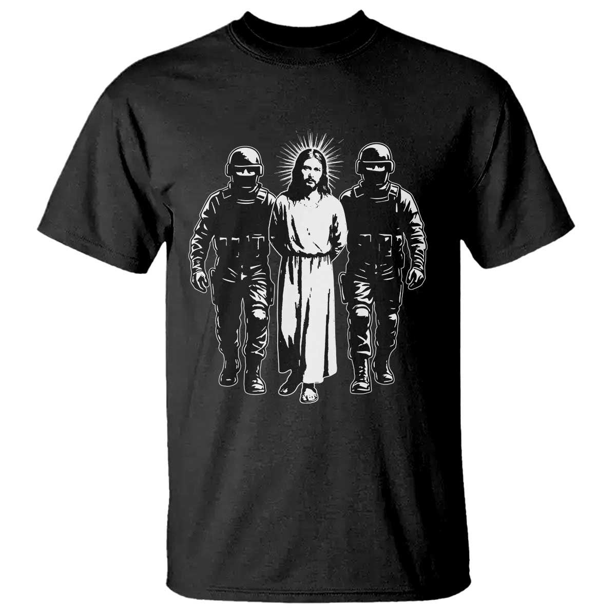 Jesus Arrested Parody T Shirt Funny Immigrant Rights Political Protest
