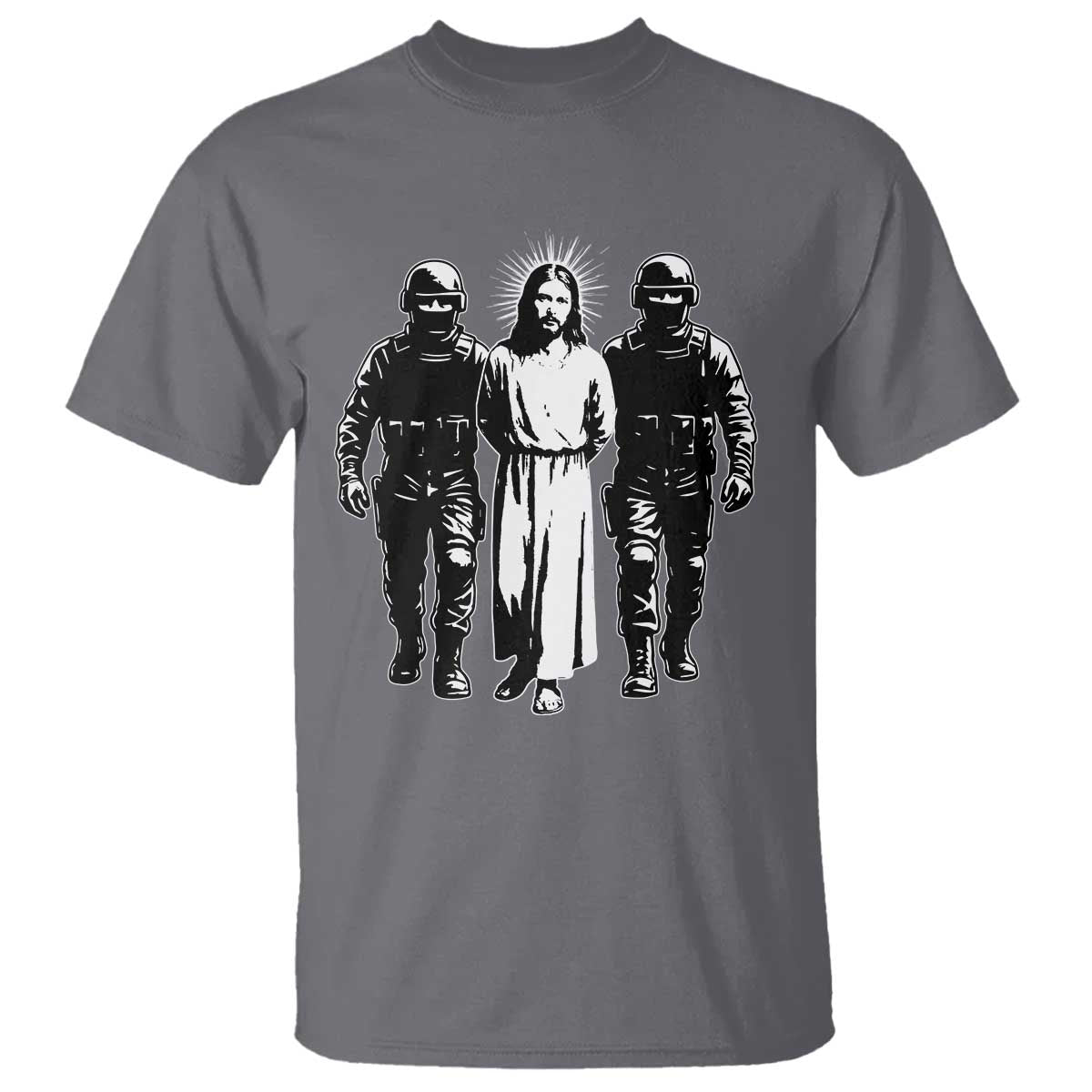 Jesus Arrested Parody T Shirt Funny Immigrant Rights Political Protest