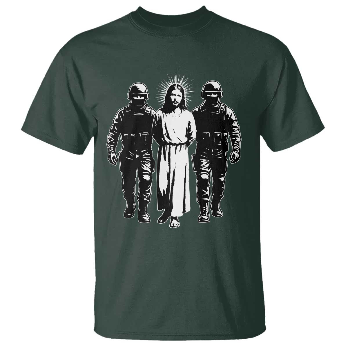 Jesus Arrested Parody T Shirt Funny Immigrant Rights Political Protest