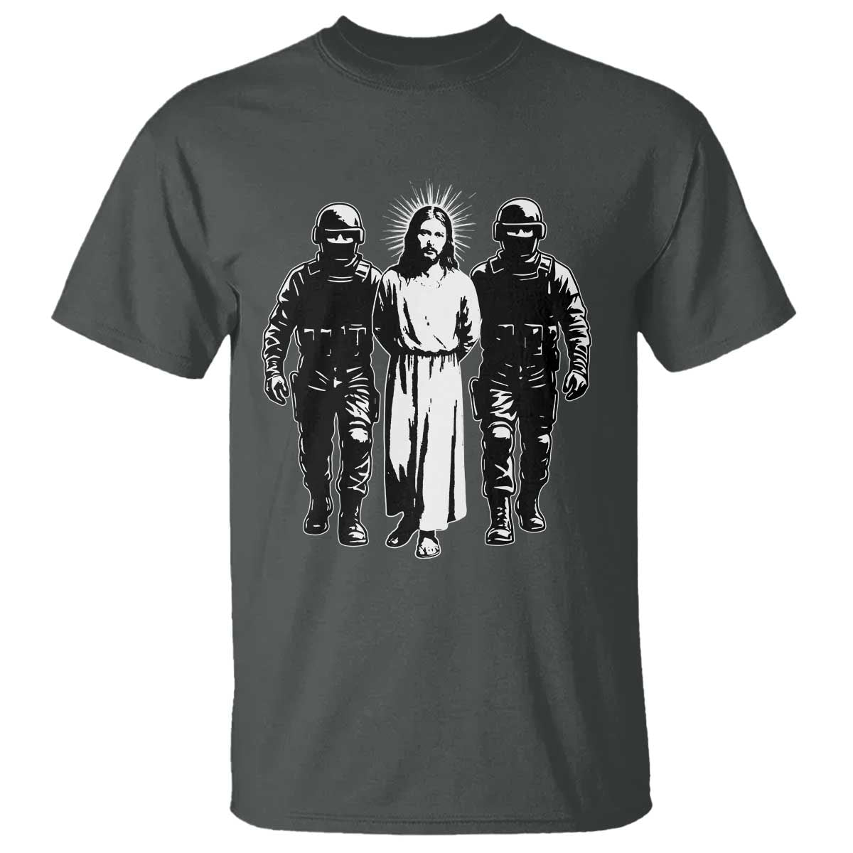 Jesus Arrested Parody T Shirt Funny Immigrant Rights Political Protest
