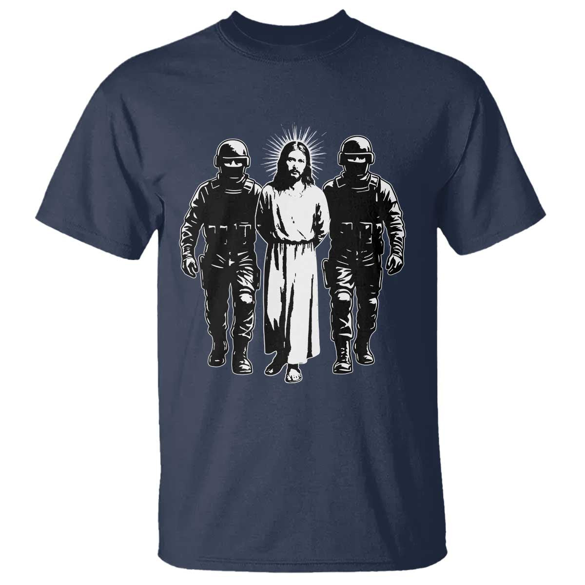 Jesus Arrested Parody T Shirt Funny Immigrant Rights Political Protest