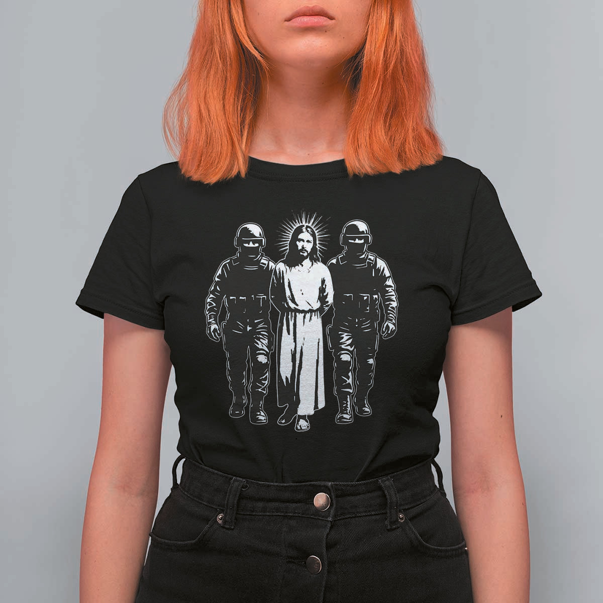 Jesus Arrested Parody T Shirt For Women Funny Immigrant Rights Political Protest