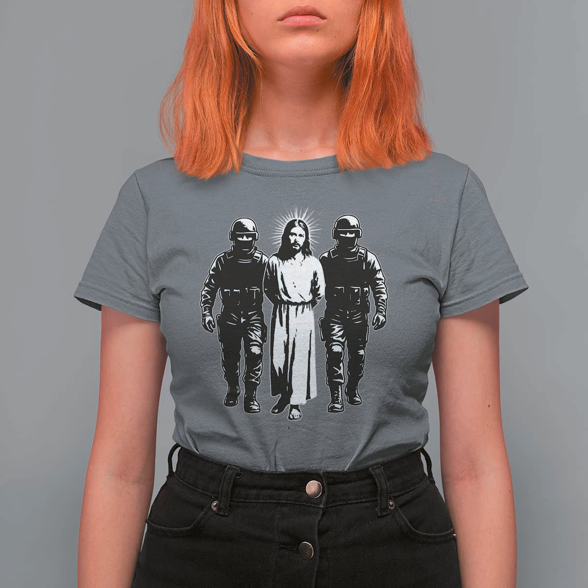 Jesus Arrested Parody T Shirt For Women Funny Immigrant Rights Political Protest