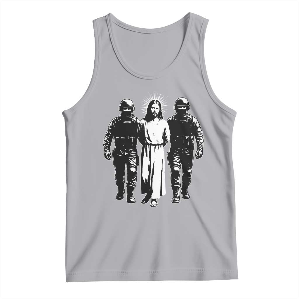 Jesus Arrested Parody Tank Top Funny Immigrant Rights Political Protest