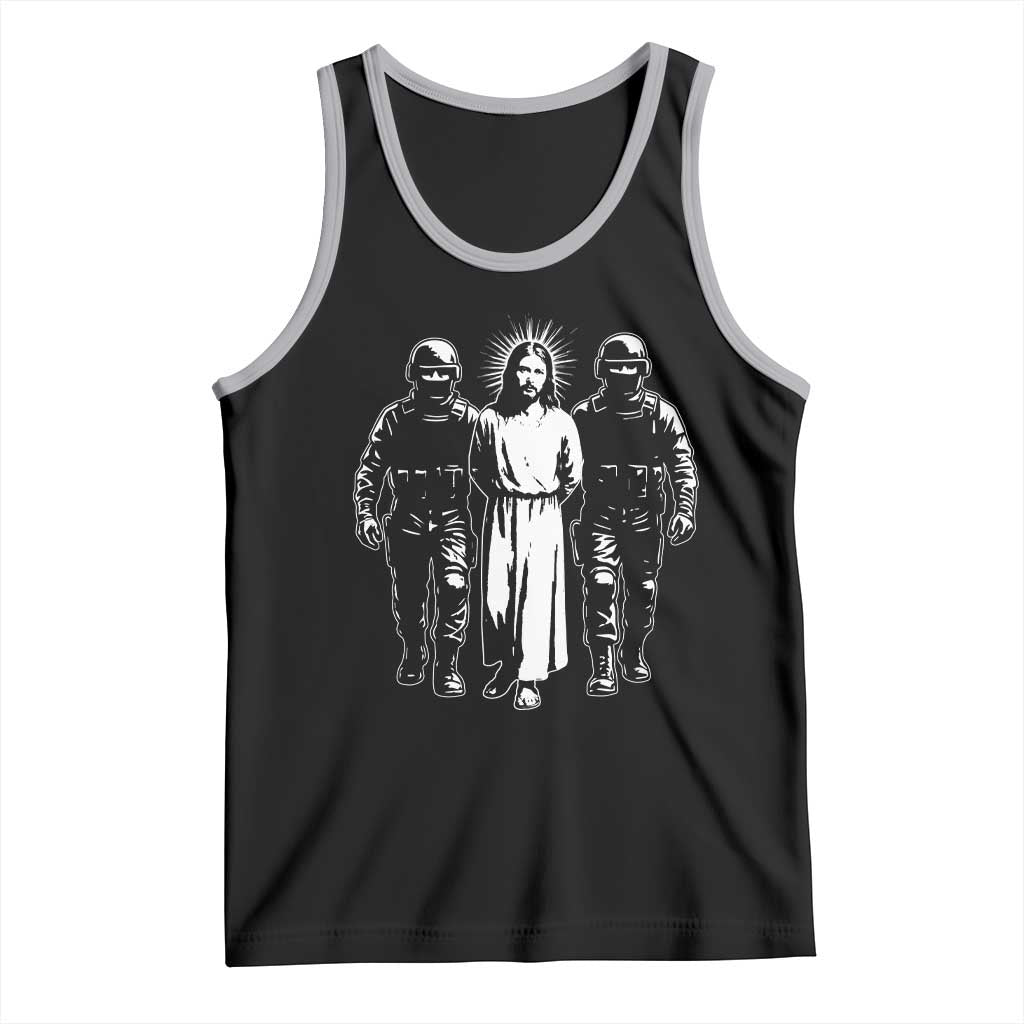 Jesus Arrested Parody Tank Top Funny Immigrant Rights Political Protest