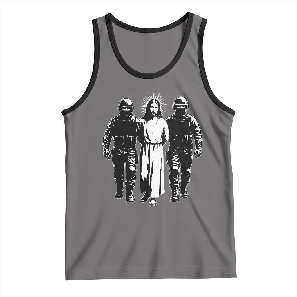 Jesus Arrested Parody Tank Top Funny Immigrant Rights Political Protest