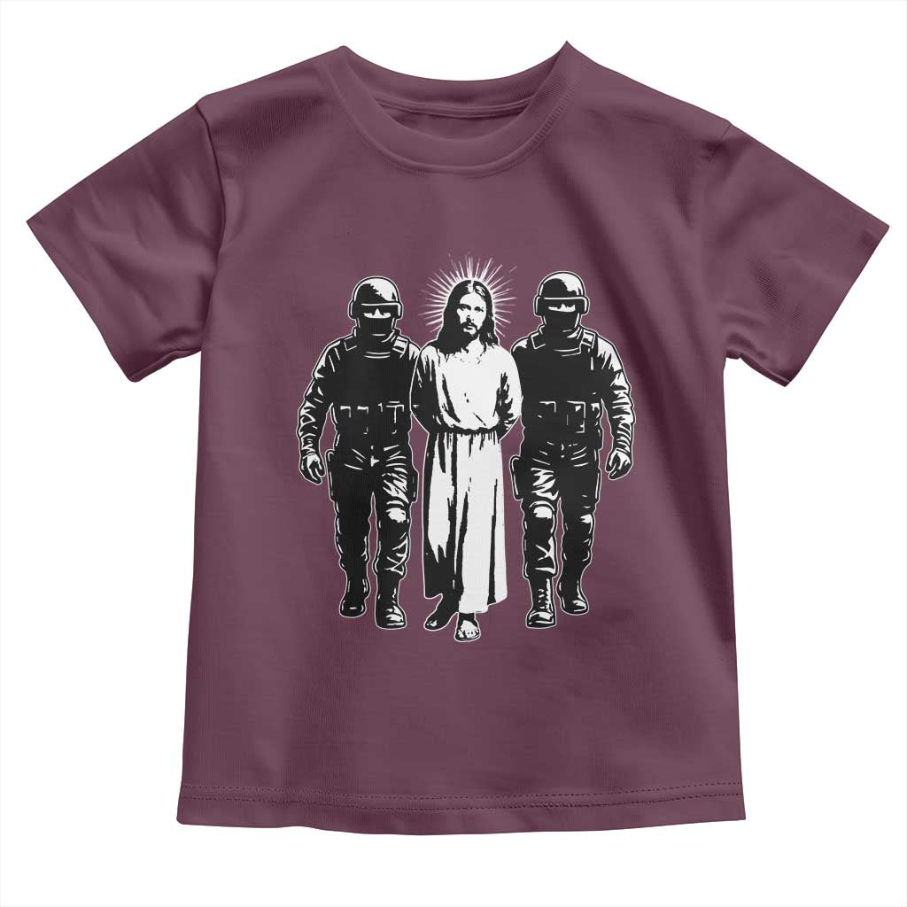 Jesus Arrested Parody Toddler T Shirt Funny Immigrant Rights Political Protest