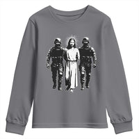 Jesus Arrested Parody Youth Sweatshirt Funny Immigrant Rights Political Protest