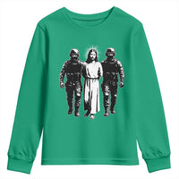 Jesus Arrested Parody Youth Sweatshirt Funny Immigrant Rights Political Protest