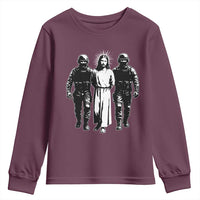 Jesus Arrested Parody Youth Sweatshirt Funny Immigrant Rights Political Protest