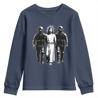 Jesus Arrested Parody Youth Sweatshirt Funny Immigrant Rights Political Protest