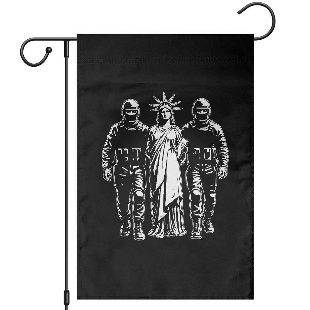 Statue Of Liberty Arrested Garden Flag Funny Immigrant Rights Political Protest