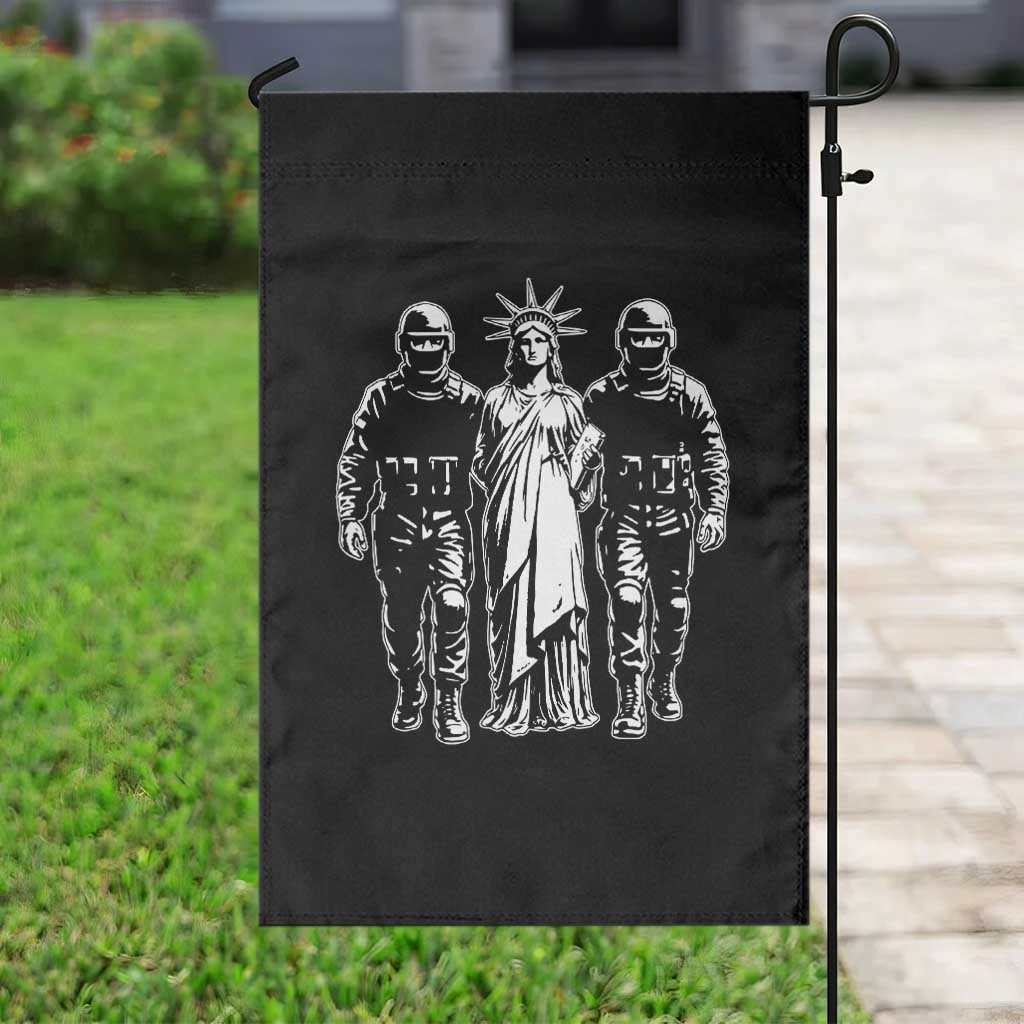 Statue Of Liberty Arrested Garden Flag Funny Immigrant Rights Political Protest