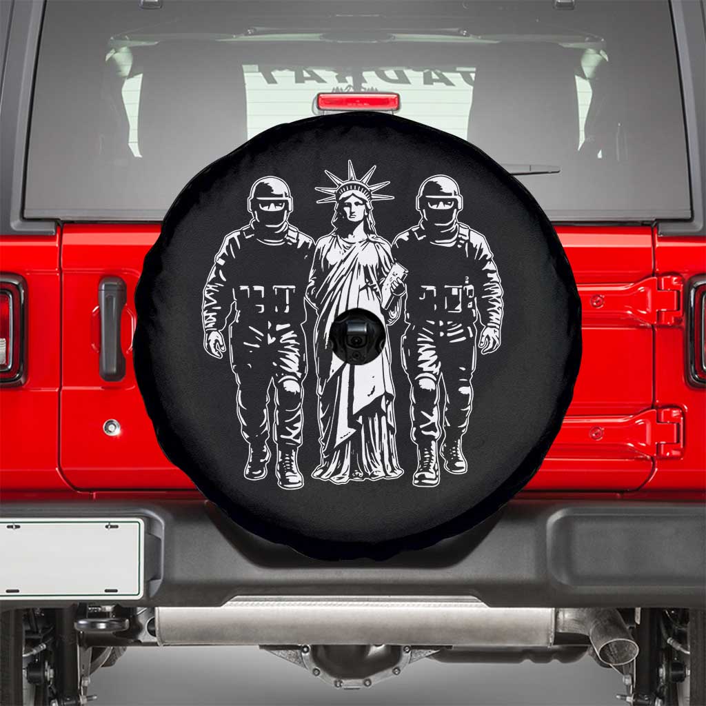 Statue Of Liberty Arrested Spare Tire Cover Funny Immigrant Rights Political Protest