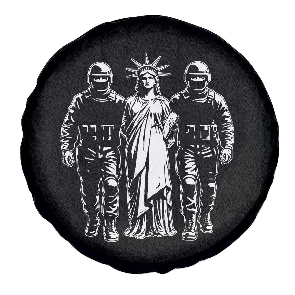 Statue Of Liberty Arrested Spare Tire Cover Funny Immigrant Rights Political Protest
