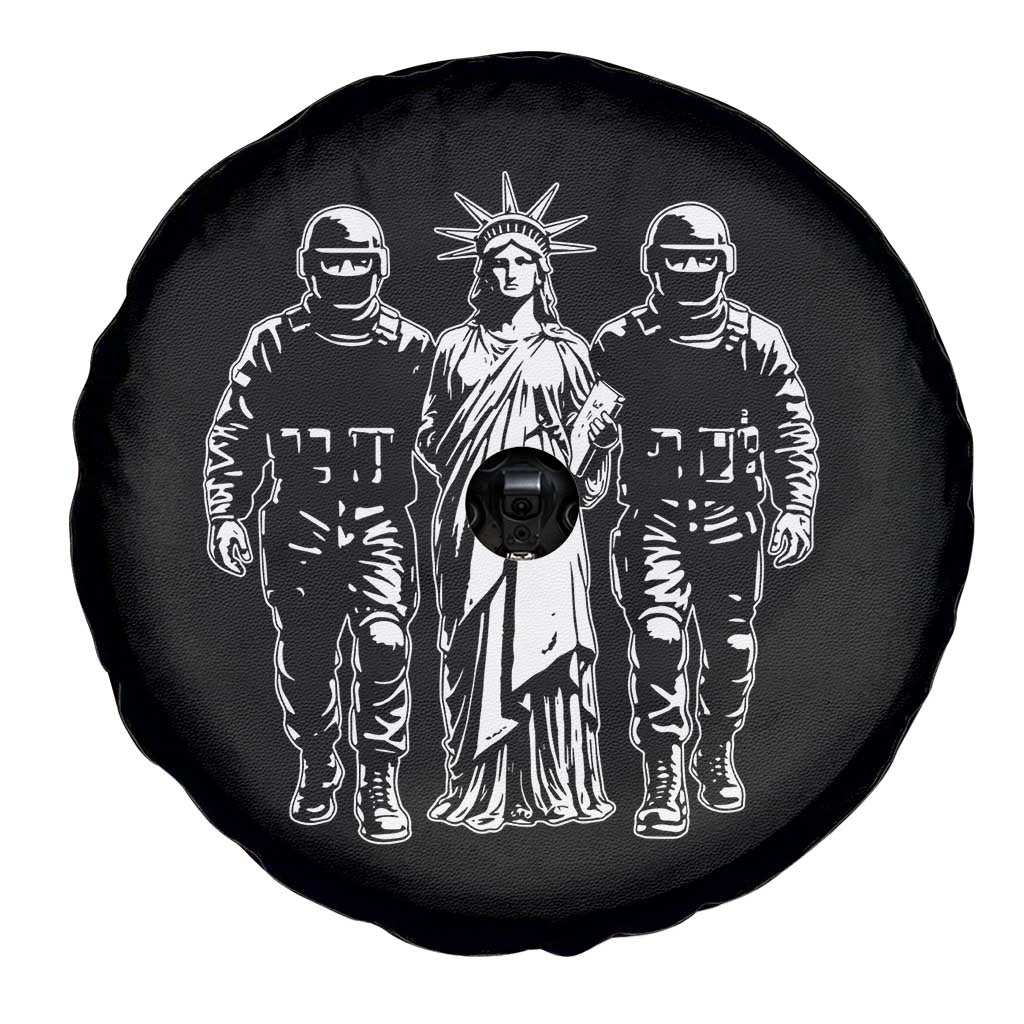 Statue Of Liberty Arrested Spare Tire Cover Funny Immigrant Rights Political Protest