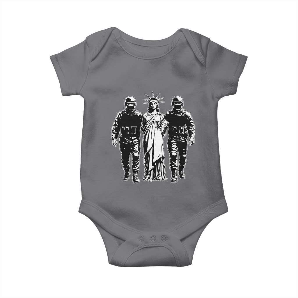 Statue Of Liberty Arrested Baby Onesie Funny Immigrant Rights Political Protest