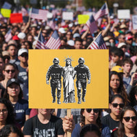 Statue Of Liberty Arrested Protest Sign Funny Immigrant Rights Political Protest