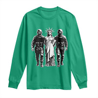 Statue Of Liberty Arrested Long Sleeve Shirt Funny Immigrant Rights Political Protest