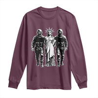 Statue Of Liberty Arrested Long Sleeve Shirt Funny Immigrant Rights Political Protest