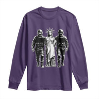 Statue Of Liberty Arrested Long Sleeve Shirt Funny Immigrant Rights Political Protest
