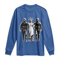Statue Of Liberty Arrested Long Sleeve Shirt Funny Immigrant Rights Political Protest
