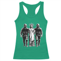 Statue Of Liberty Arrested Racerback Tank Top Funny Immigrant Rights Political Protest