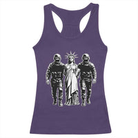 Statue Of Liberty Arrested Racerback Tank Top Funny Immigrant Rights Political Protest