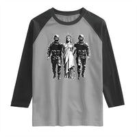 Statue Of Liberty Arrested Raglan Shirt Funny Immigrant Rights Political Protest