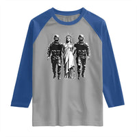 Statue Of Liberty Arrested Raglan Shirt Funny Immigrant Rights Political Protest