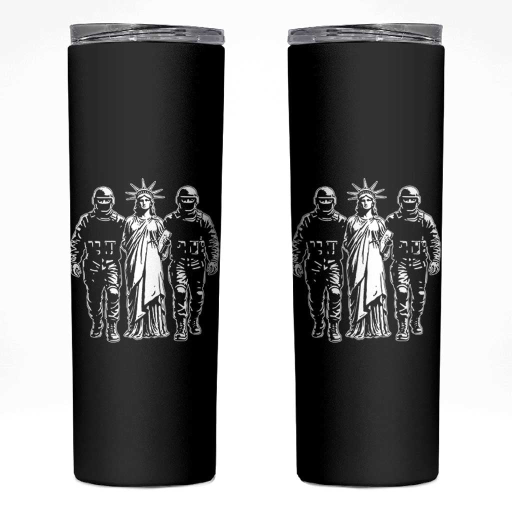 Statue Of Liberty Arrested Skinny Tumbler Funny Immigrant Rights Political Protest