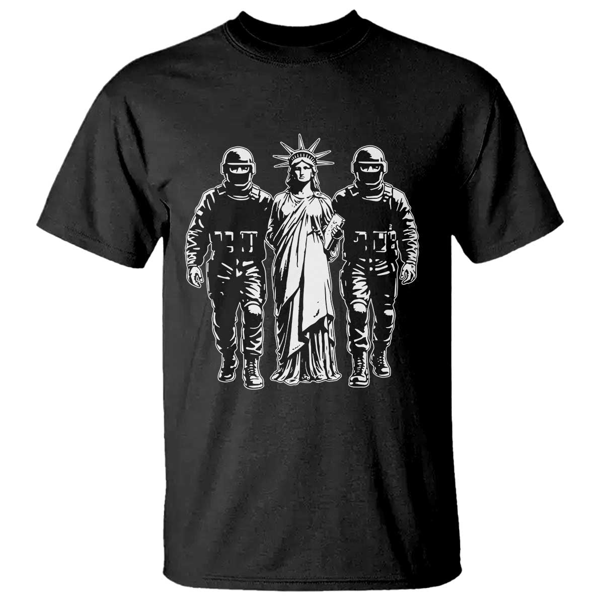Statue Of Liberty Arrested T Shirt Funny Immigrant Rights Political Protest