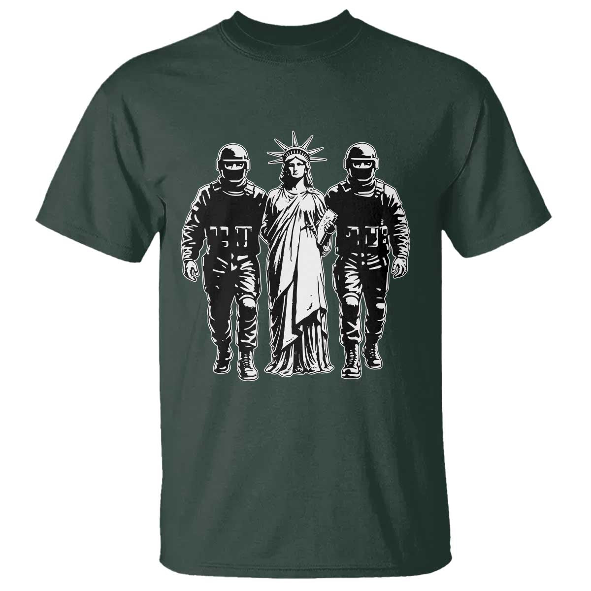 Statue Of Liberty Arrested T Shirt Funny Immigrant Rights Political Protest