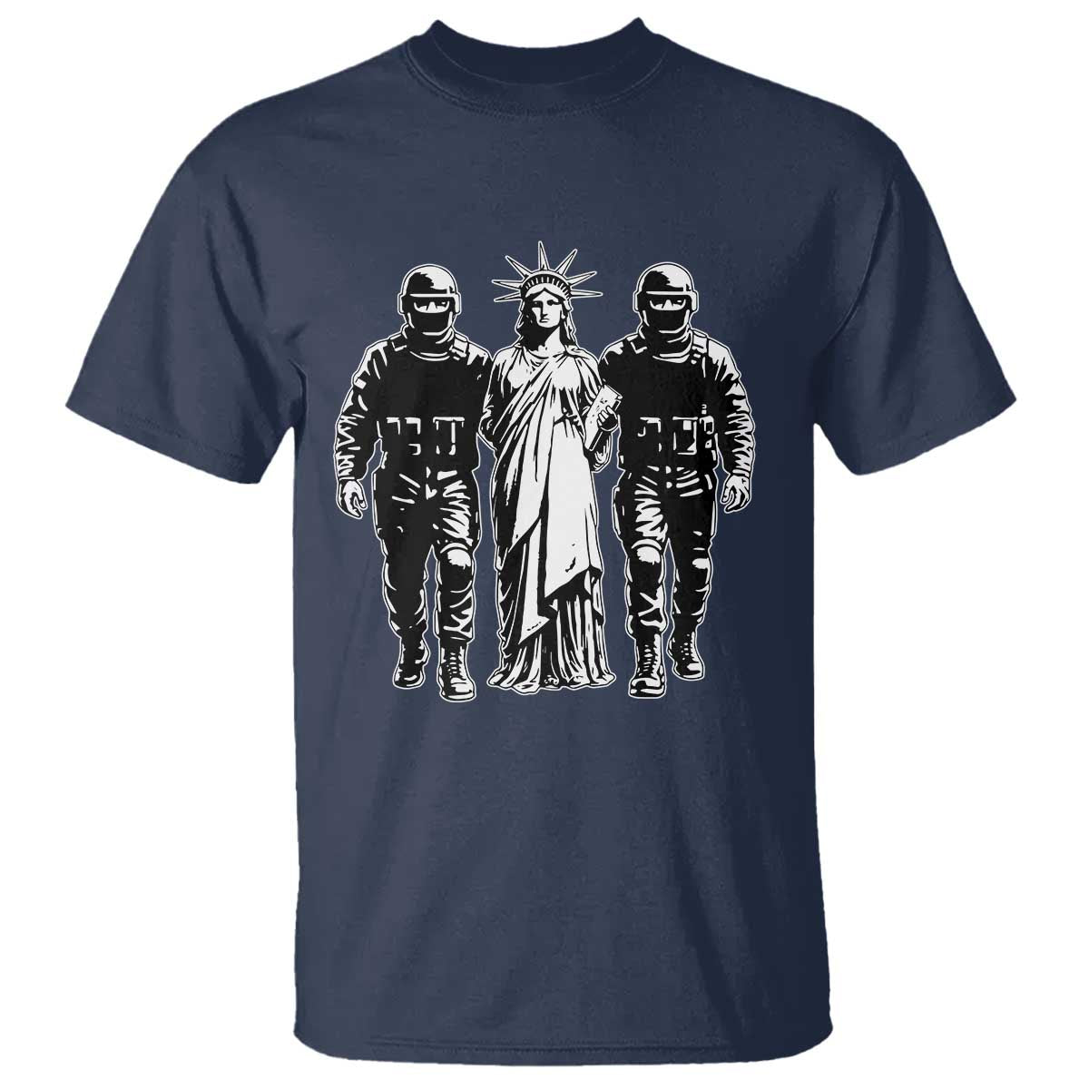 Statue Of Liberty Arrested T Shirt Funny Immigrant Rights Political Protest