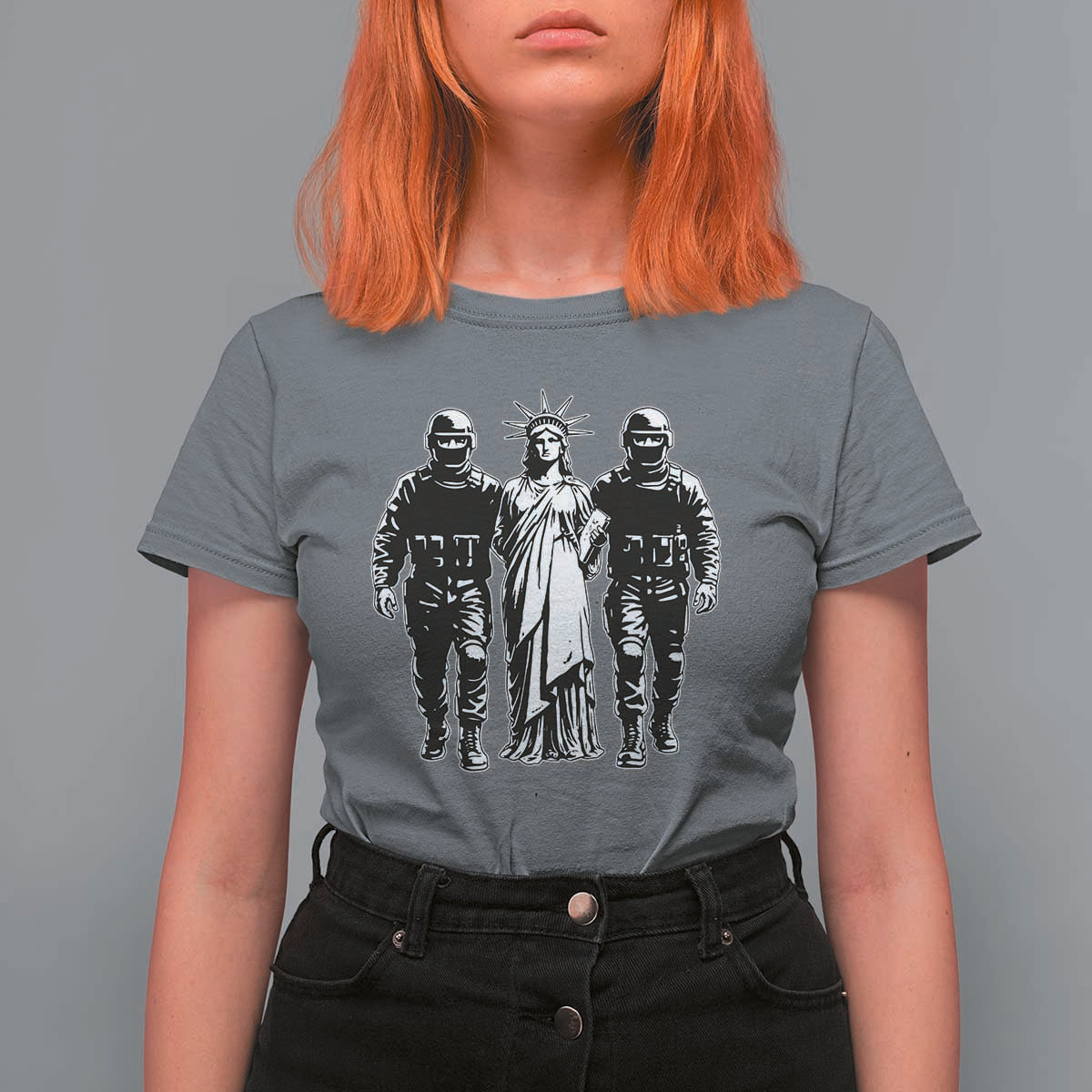 Statue Of Liberty Arrested T Shirt For Women Funny Immigrant Rights Political Protest