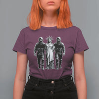 Statue Of Liberty Arrested T Shirt For Women Funny Immigrant Rights Political Protest