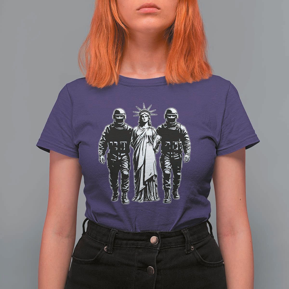 Statue Of Liberty Arrested T Shirt For Women Funny Immigrant Rights Political Protest